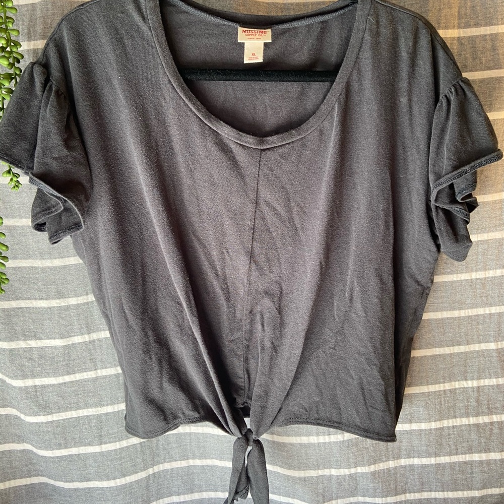 Crop Top with Ruffle Sleeves